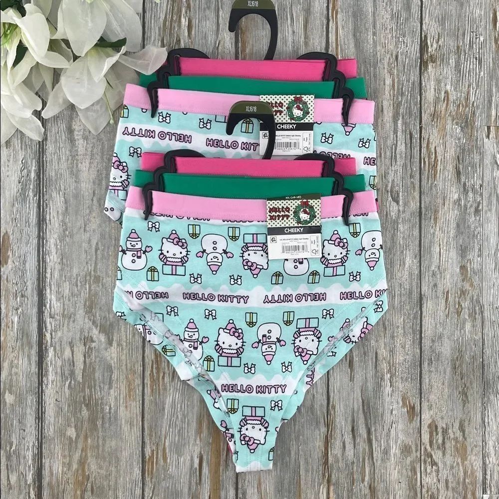 Women’s Hello Kitty Christmas Cheeky Panties Underwear 2, 3-Packs Size XL